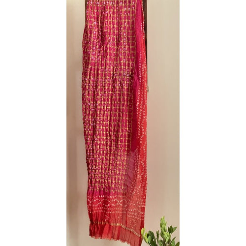 DUPATTA - BANDHINI -  FUSCHIA PINK