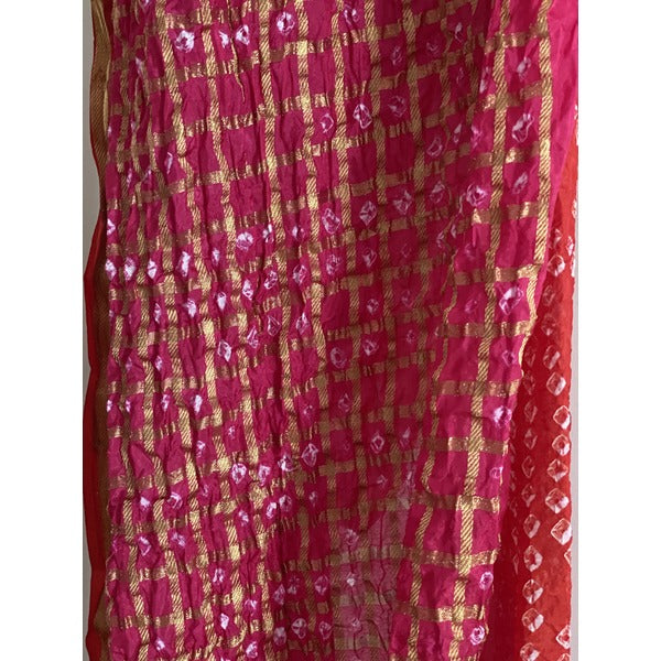 DUPATTA - BANDHINI -  FUSCHIA PINK