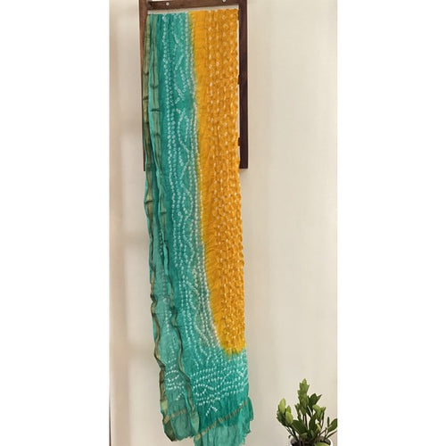 DUPATTA - BANDHINI - GOLD AND YELLOW