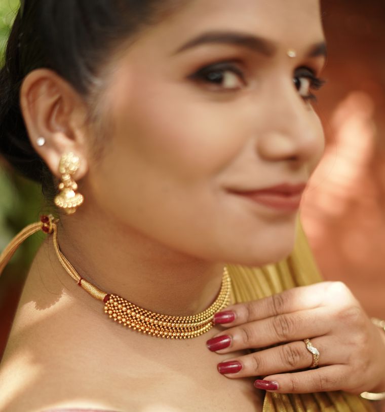 Shining Jewel Antique Gold Traditional Mangalsutra Thushi Necklace Set