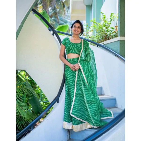 LEHRIYA, lehenga, green