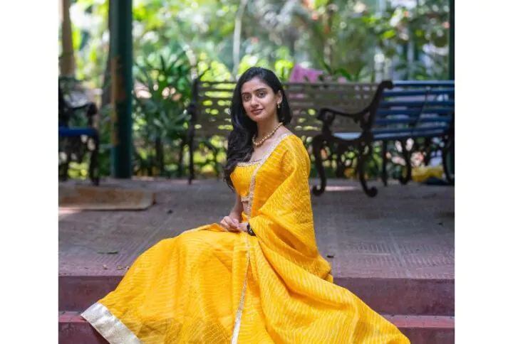 LEHRIYA, LEHENGA, YELLOW