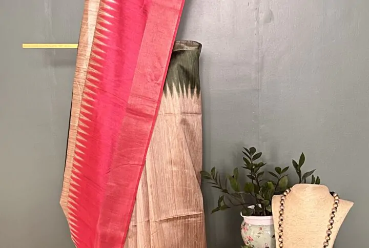 THARIGAI - AN ODE TO TEMPLE BORDER - GREEN AND PINK